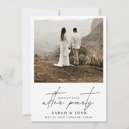 Glücklicherweise immer nach Party QR Code 2 Foto Ankündigung (Vorderseite)