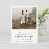 Glücklicherweise immer nach Party QR Code 2 Foto Ankündigung (Stehend Vorderseite)