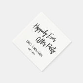 Glücklicherweise immer nach Party Typografie weiß Serviette (Ecke)