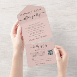 Glücklicherweise immer nach QR Code Blush Wedding  All In One Einladung