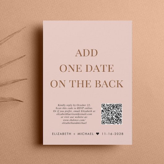 Glücklicherweise immer nach QR Code Blush Wedding  Einladung