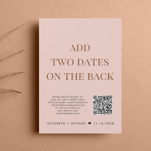 Glücklicherweise immer nach QR Code Blush Wedding  Einladung