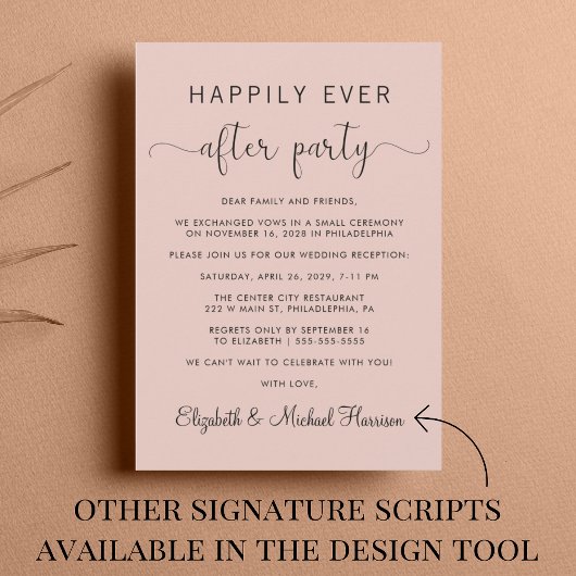 Glücklicherweise immer nach QR Code Blush Wedding  Einladung