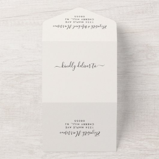 Glücklicherweise immer nach QR-Code Cream Hochzeit All In One Einladung (Außenbereich)