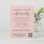 Glücklicherweise immer nach QR-Code Hochzeit Empfa Einladung (Stehend Vorderseite)