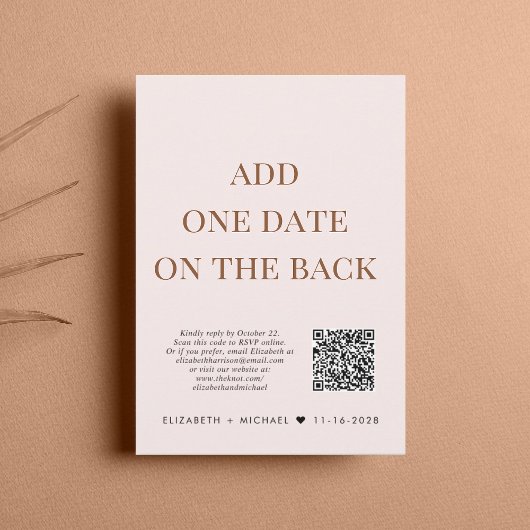 Glücklicherweise immer nach QR-Code rosa Hochzeits Einladung