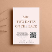 Glücklicherweise immer nach QR-Code rosa Hochzeits Einladung