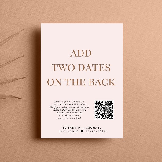 Glücklicherweise immer nach QR-Code rosa Hochzeits Einladung