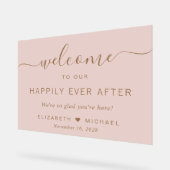 Glücklicherweise immer nach rosa goldene Hochzeit  Acrylschild (Winkel)