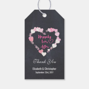 Glücklicherweise immer nach rosa Herzen Hochzeit d Geschenkanhänger
