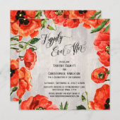 Glücklicherweise immer nach Rot-Pflaumen auf Holz- Einladung (Vorne/Hinten)