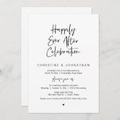 Glücklicherweise immer nach, schwarz, Elopement-Fe Einladung (Vorne/Hinten)