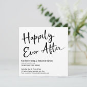 Glücklicherweise immer nach Schwarz-weißer Hochzei Einladung (Stehend Vorderseite)