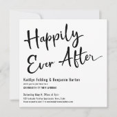 Glücklicherweise immer nach Schwarz-weißer Hochzei Einladung (Vorderseite)