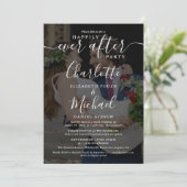 Glücklicherweise immer nach Skript 2 Hochzeit Foto Einladung (Stehend Vorderseite)