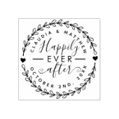 Glücklicherweise immer nach Skript neu verheiratet Gummistempel (Prägung)