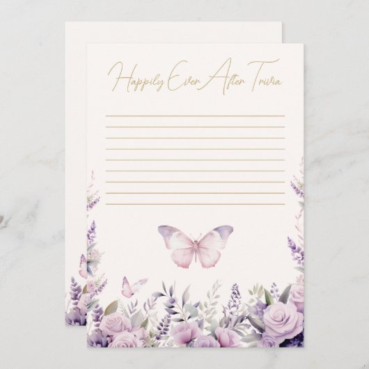 Glücklicherweise immer nach Trivia Butterflies Bri Einladung (Vorne/Hinten)