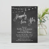 Glücklicherweise immer nach Typografie Chalkboard  Einladung (Stehend Vorderseite)