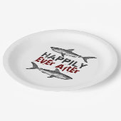 Glücklicherweise immer nach Vintagen Haihochzeiten Pappteller (Schrägansicht)