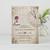 Glücklicherweise immer nach Vintager Märchenhochze Einladung (Stehend Vorderseite)