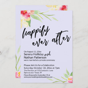 Glücklicherweise immer nach Wasserfarben Blume auf Einladung