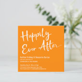 Glücklicherweise immer nach weißem Retro-Muster üb Einladung (Stehend Vorderseite)