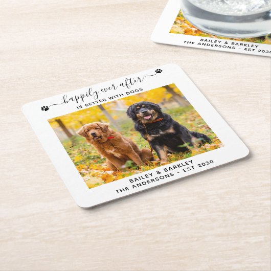 Glücklicherweise immer wieder besser mit Hunden Ha Rechteckiger Pappuntersetzer (angewinkelt)