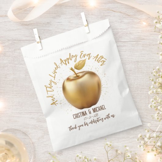 Glücklicherweise je nach Caramel Apple Hochzeit Geschenktütchen (Ausgeschnitten)