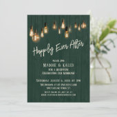 Glücklicherweise je nach dunkelgrünem Holz Edison Einladung (Stehend Vorderseite)