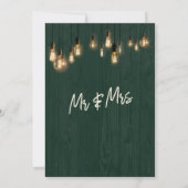 Glücklicherweise je nach dunkelgrünem Holz Edison Einladung (Rückseite)