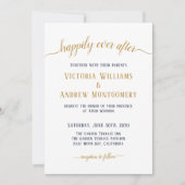 Glücklicherweise je nach einer Hochzeit mit Gold-S Einladung (Vorderseite)