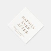 Glücklicherweise je nach Hochzeit mit Goldtypograf Serviette (Ecke)