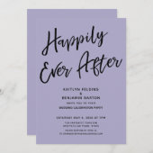 Glücklicherweise je nach Hochzeitsparty Lila Einladung (Vorne/Hinten)