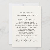 Glücklicherweise je nach Party Arch Foto Creme Hoc Einladung (Rückseite)