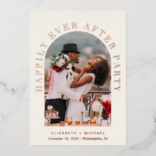 Glücklicherweise je nach Party Arch Foto Creme Hoc Folieneinladung