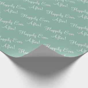 Glücklicherweise je nach Script Green Wedding  Geschenkpapier