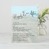 Glücklicherweise je nach Skript, Beach Wedding Emp Einladung (Stehend Vorderseite)