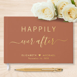 Glücklicherweise je nach Terracotta Hochzeit Gästebuch