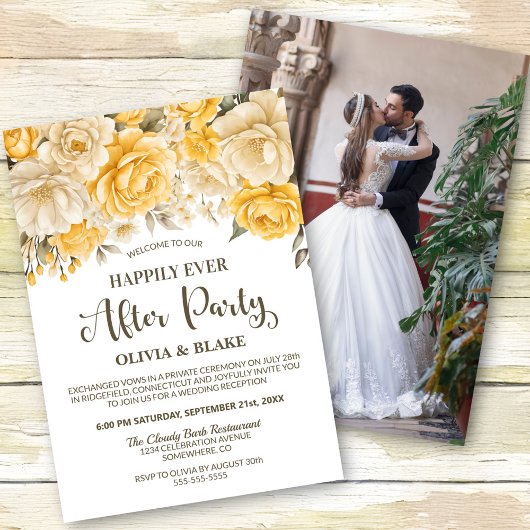 Glücklicherweise jemals nach dem gelben Empfang de Einladung