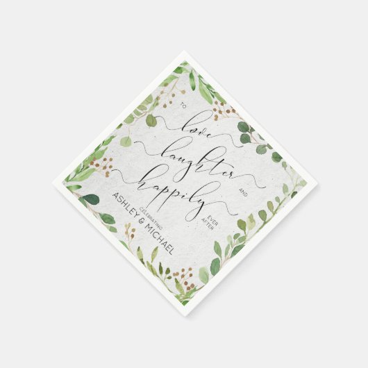 Glücklicherweise jemals nach der rustikalen Eukaly Serviette (Ecke)