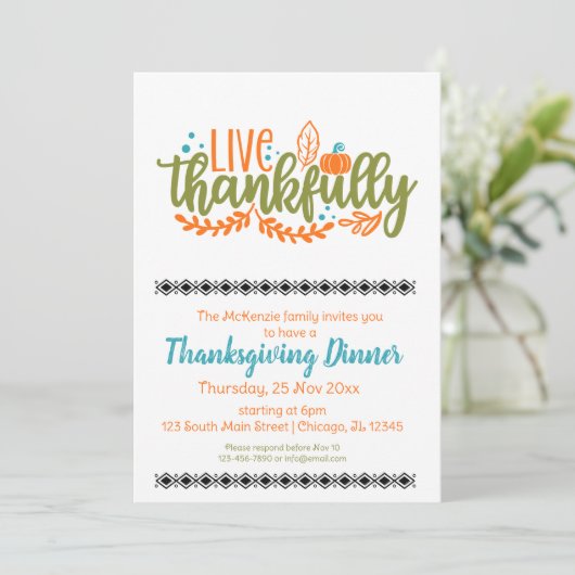 Glücklicherweise leben einladung (Stehend Vorderseite)