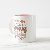 Glücklicherweise sein ganz schwerer Erntedank Zweifarbige Tasse (Vorderseite Links)