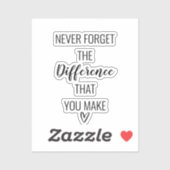 Glücklicherweise vergessen Sie nie den Unterschied Aufkleber (Blatt)