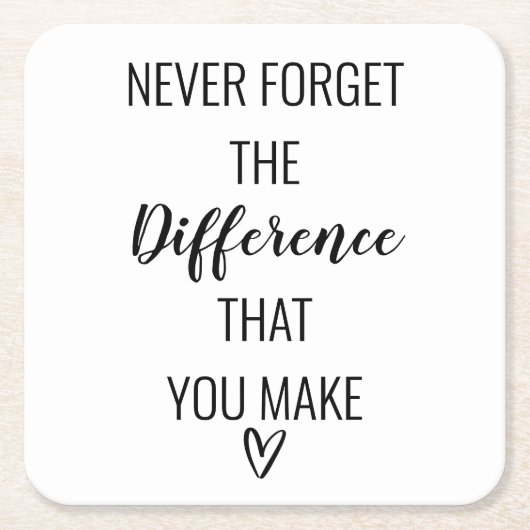 Glücklicherweise vergessen Sie nie den Unterschied Rechteckiger Pappuntersetzer (Vorderseite)