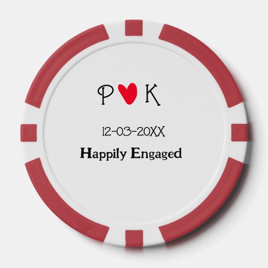 Glücklicherweise Verlobt fügen Sie ein Pärchen Nam Pokerchips (Vorderseite)