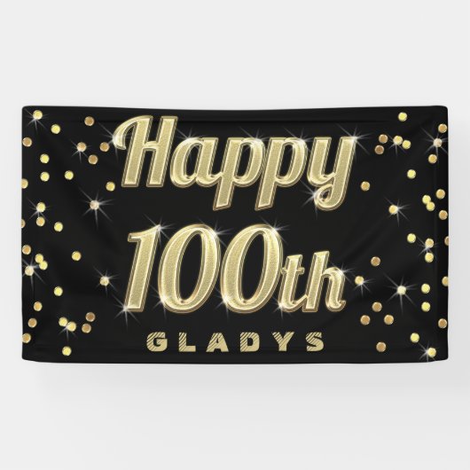 Glückliches 100. GoldBling Banner (Horizontal)