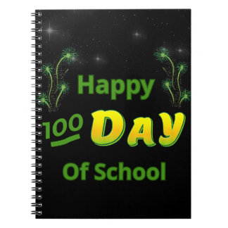 Glückliches 100. Schultag Glow Notizbuch Notizblock