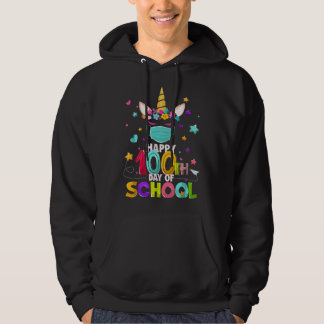 Glückliches 100. Schultags-Einhorn-Gesichtsmaske V Hoodie