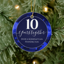 Glückliches 10. Hochzeitstag Ein Foto Keramik Ornament