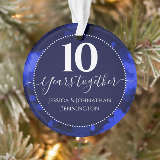 Glückliches 10. Hochzeitstag Ein Foto Ornament (Baum)
